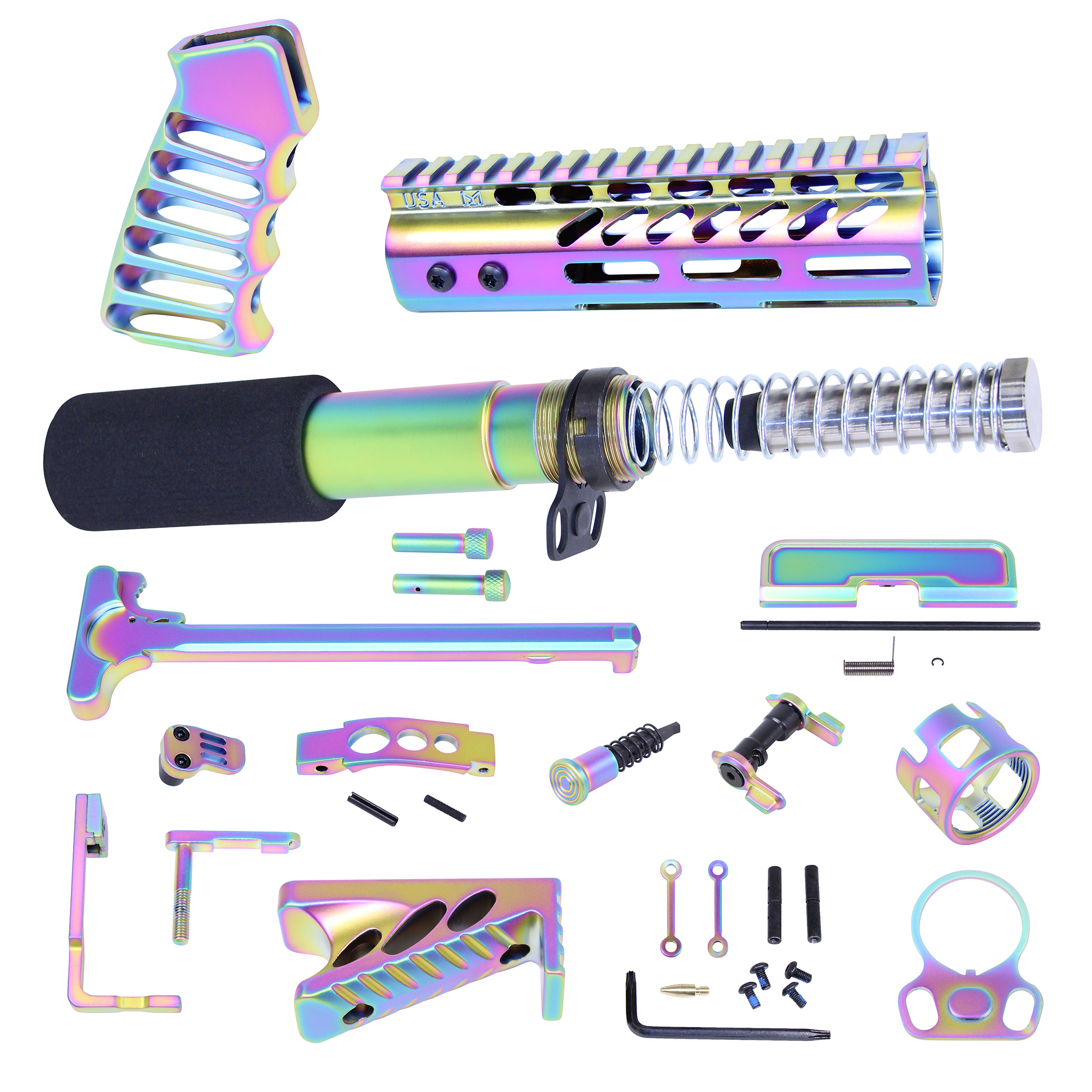 AR-15 Ultimate Finishing Pistol Kit (Matte Rainbow PVD Coated)