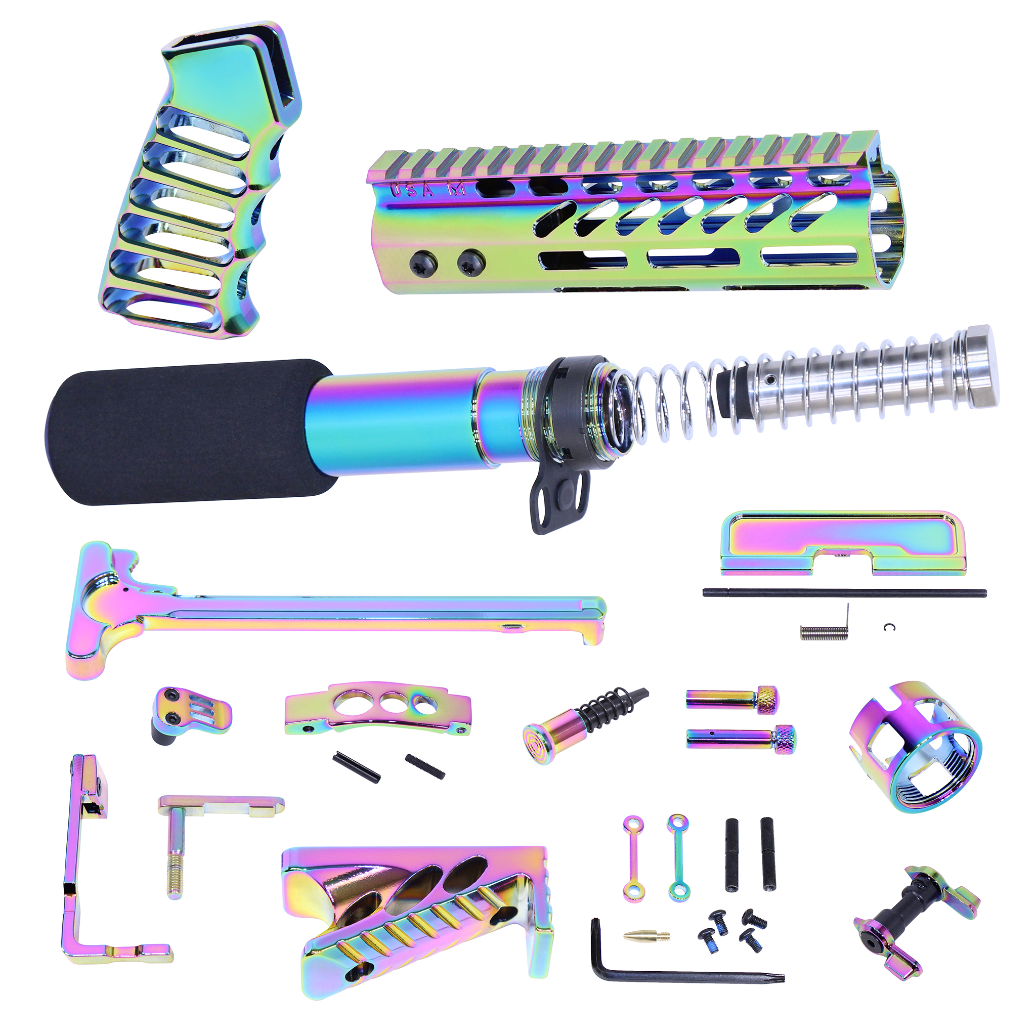 AR-15 Ultimate Finishing Pistol Kit (Rainbow PVD Coated)