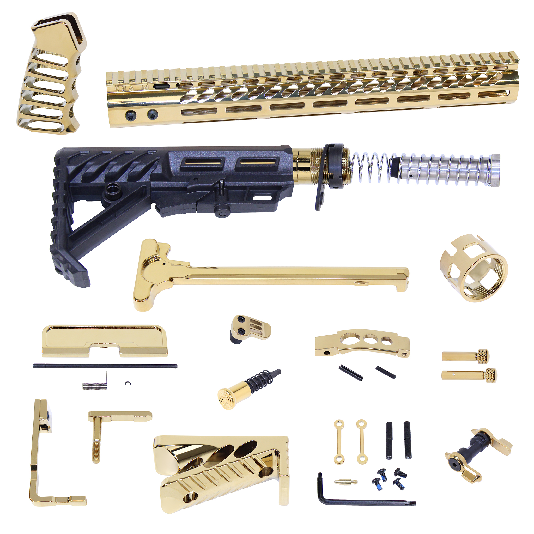 AR-15 Ultimate Finishing Rifle Kit (Gold Plated)