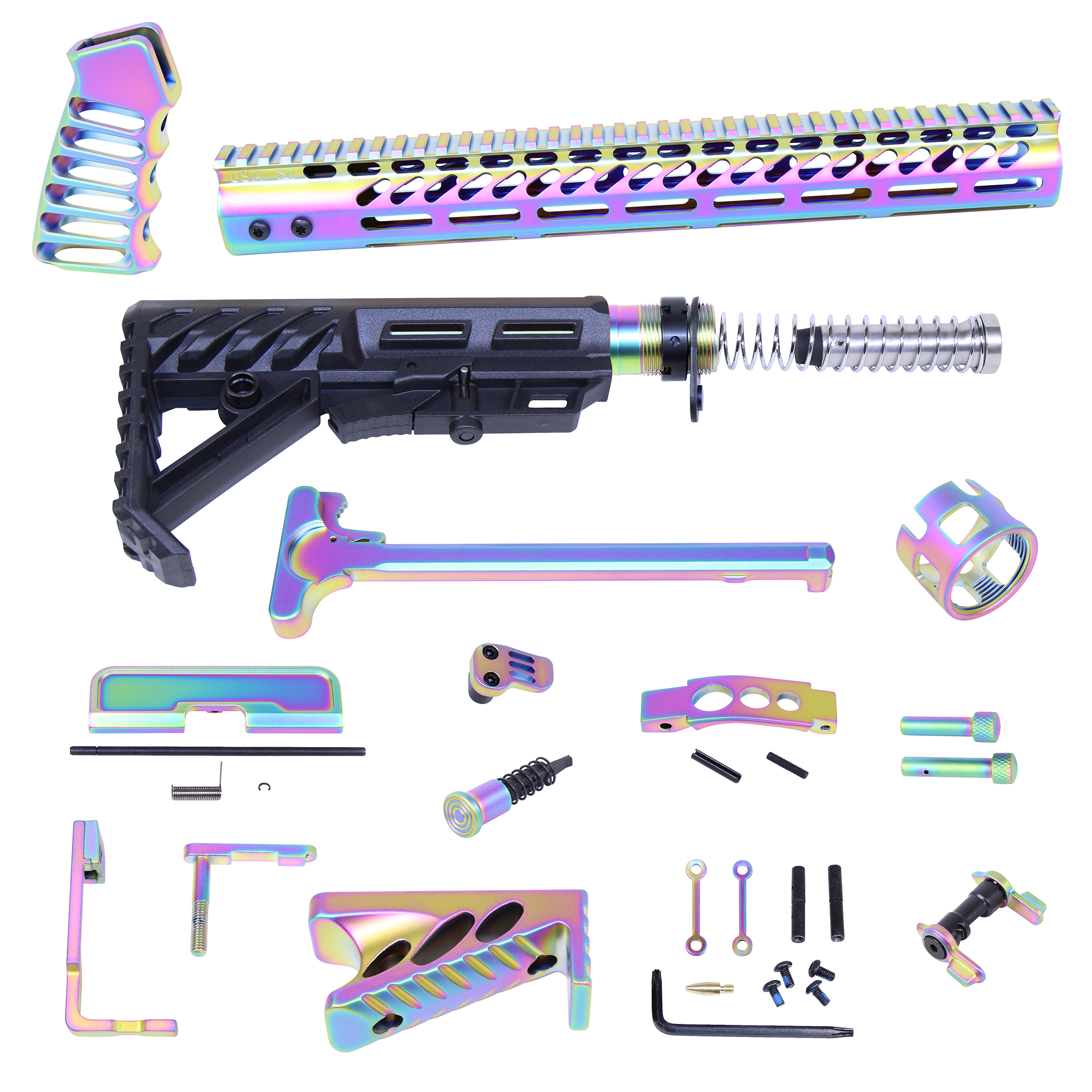 AR-15 Ultimate Finishing Rifle Kit (Matte Rainbow PVD Coated)
