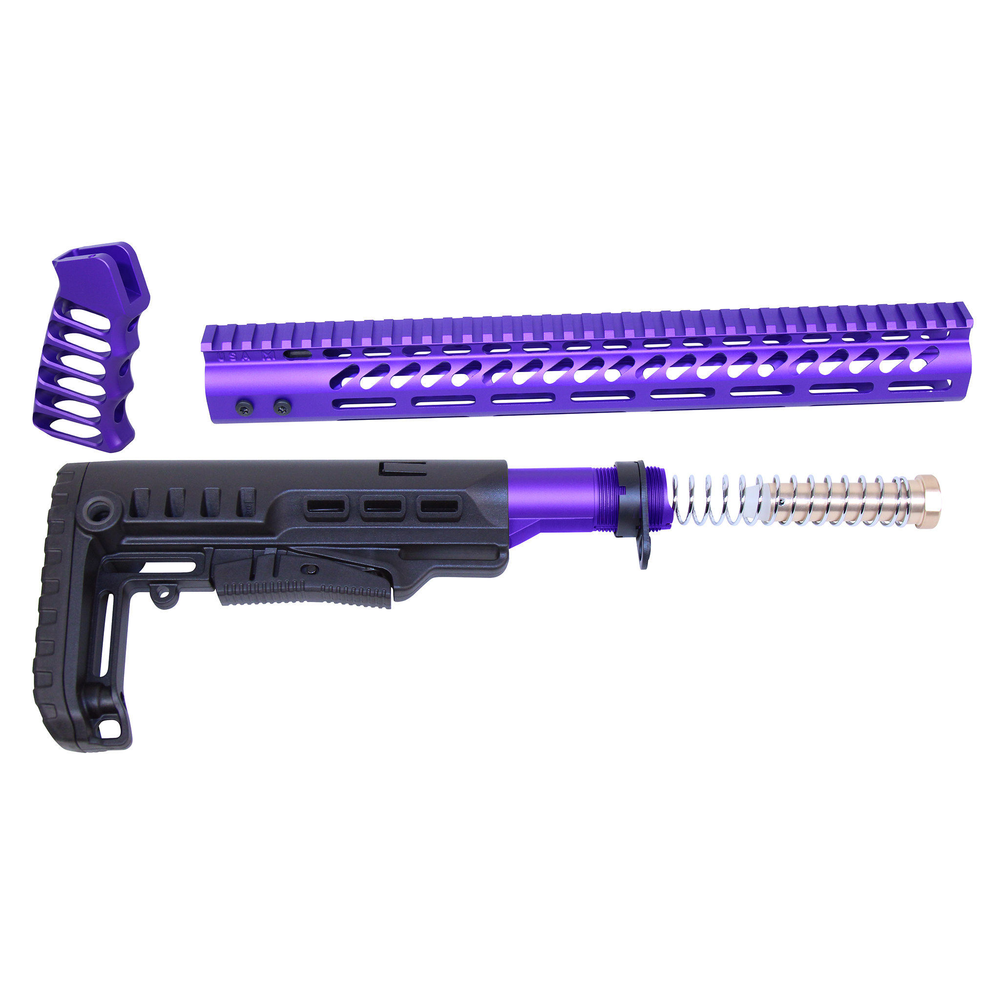 AR-15 Ultralight Series Complete Furniture Set (Anodized Royal Purple)