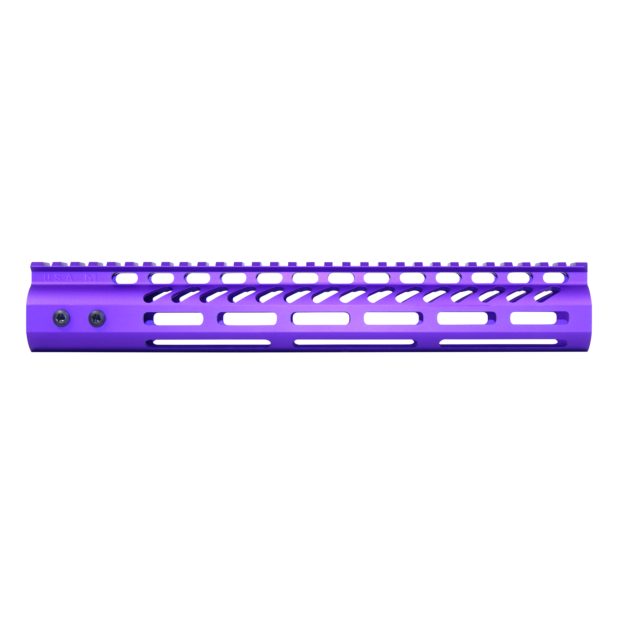 12" Ultra Lightweight Thin M-LOK System Free Floating Handguard With Monolithic Top Rail (Anodized Royal Purple)