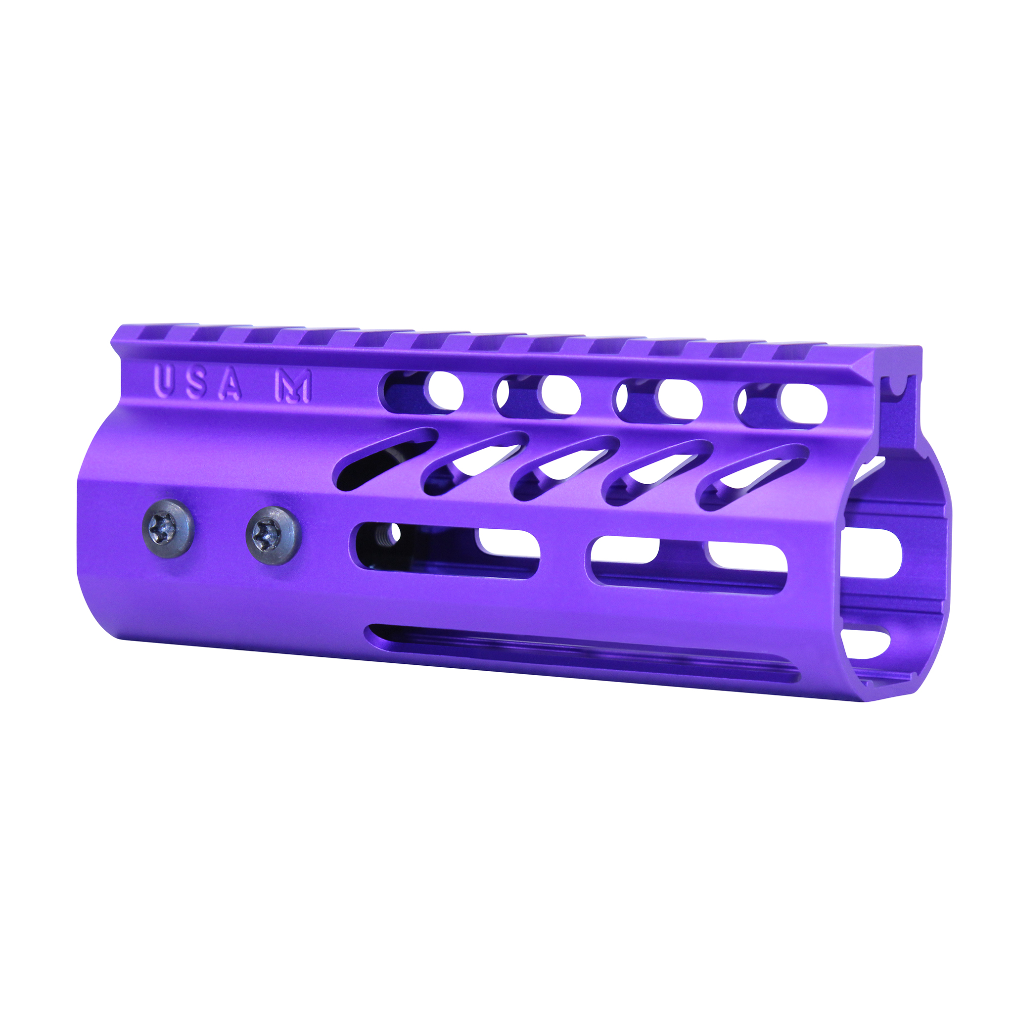 5" Ultra Lightweight Thin M-LOK Free Floating Handguard With Monolithic Top Rail (Anodized Royal Purple)