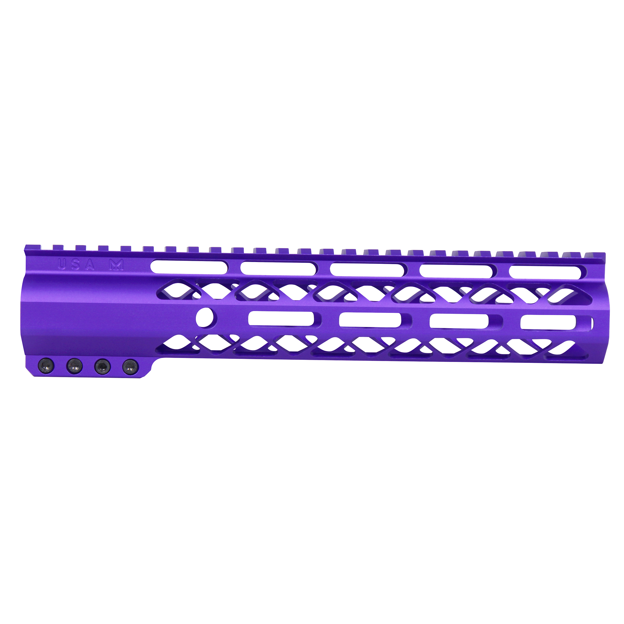 10" AIR-LOK Series M-LOK Compression Free Floating Handguard With Monolithic Top Rail (Anodized Royal Purple)