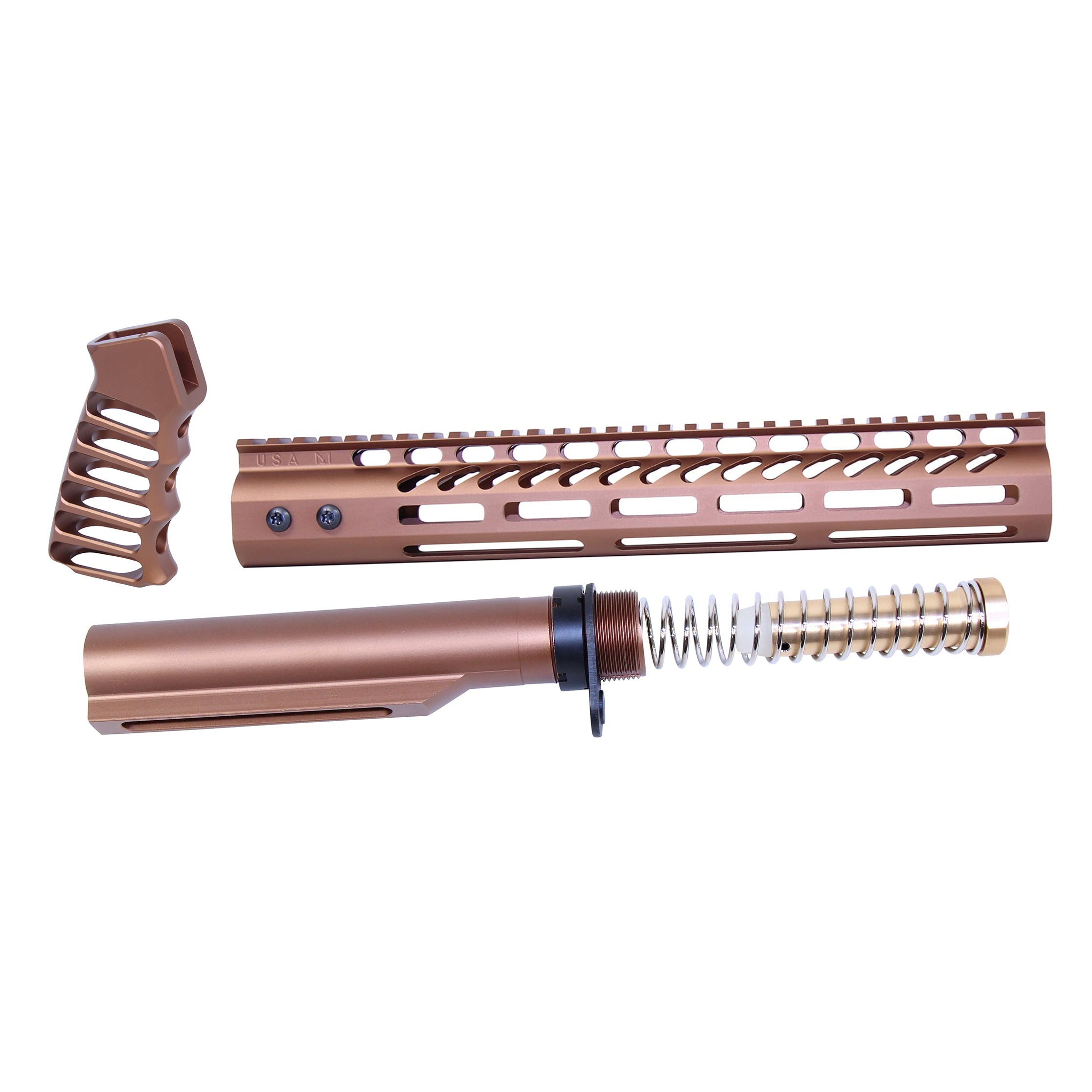 AR-15 12" Pistol Brace Build Kit With Milspec Buffer Tube (Anodized Bronze)