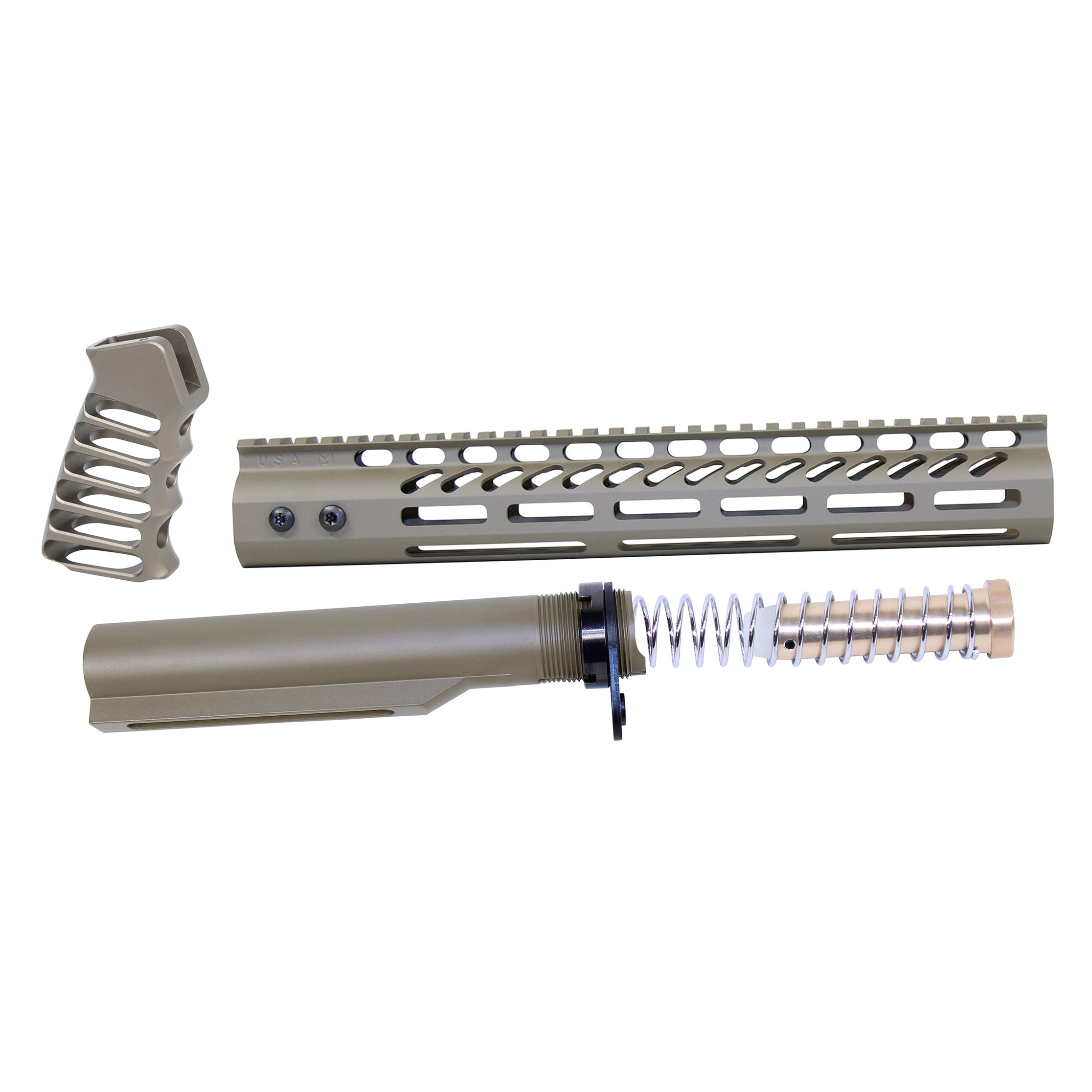 AR-15 12" Pistol Brace Build Kit With Milspec Buffer Tube (Flat Dark Earth)