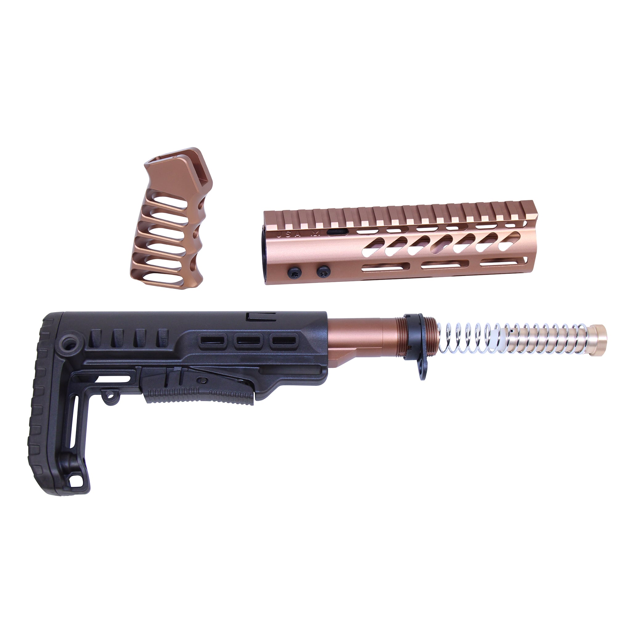AR-15 Ultralight Series Complete Furniture Set (7") (Anodized Bronze)