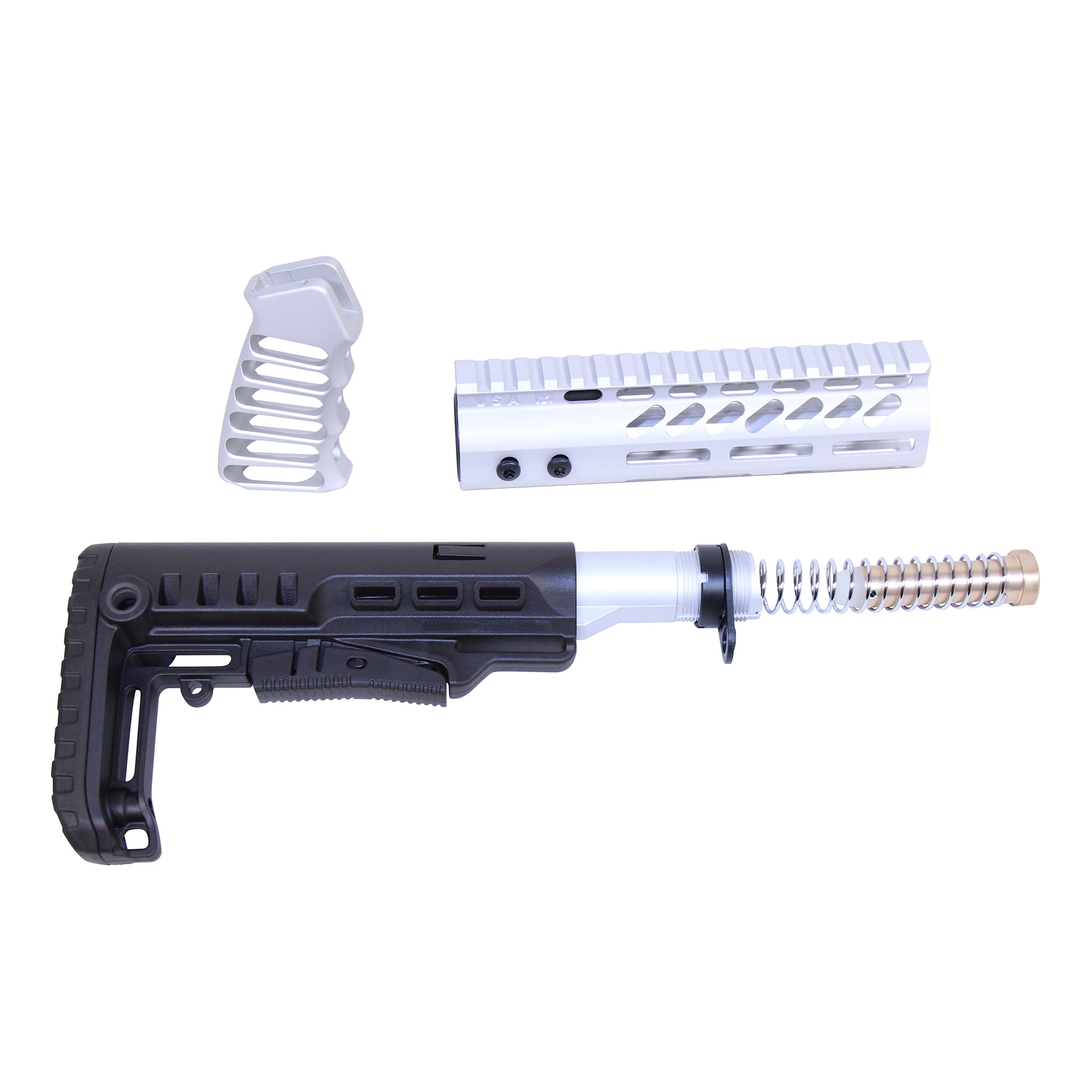 AR-15 Ultralight Series Complete Furniture Set (7") (Anodized Clear)